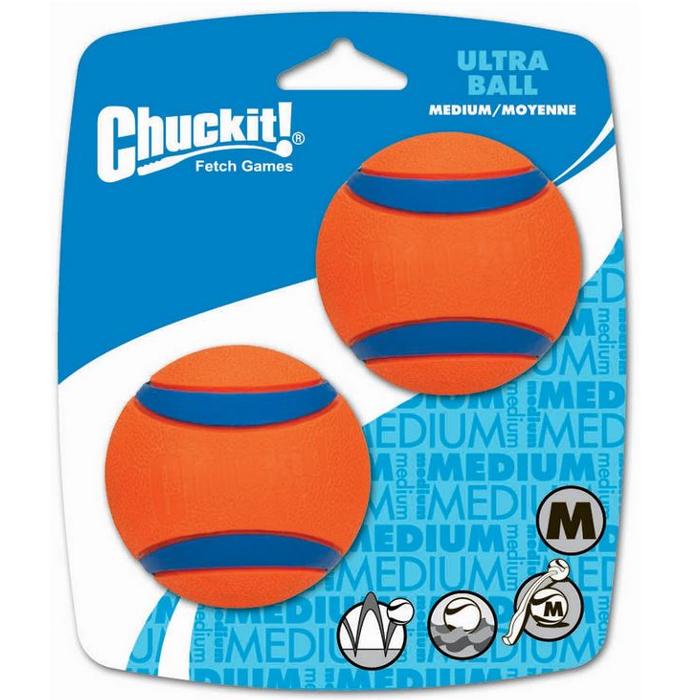 Chuckit! Chuckit Ultra Rubber Fetch Balls 5 Sizes - Medium Pack Of 2