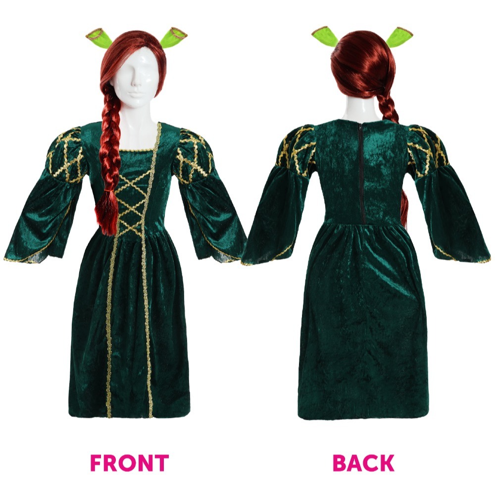 Ladies Green Princess Ogre Costume with Tights