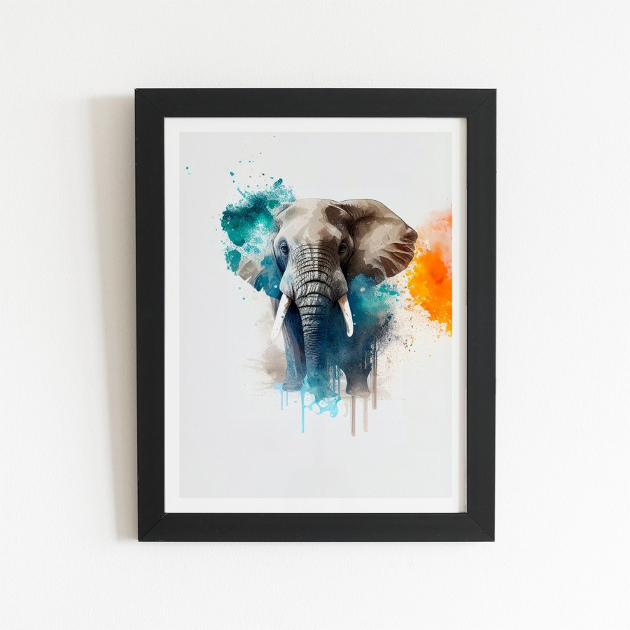 Click to view product details and reviews for Majestic Elephant Splashart Art Prints 8 X 10 Black Frame.