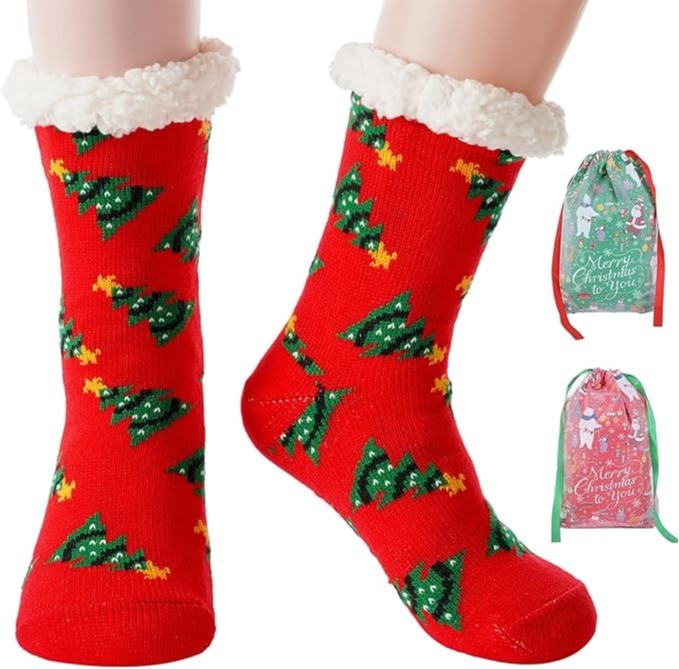 Christmas Slipper Socks for Women Fluffy Warm Soft Thermal Non Slip Winter Socks Gift UK 4-7 EU 36-40