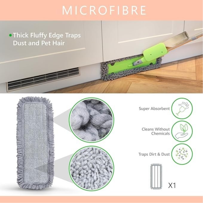 Nest Zest Mop Replacements - 3 X Fluffy Microfibre Pads