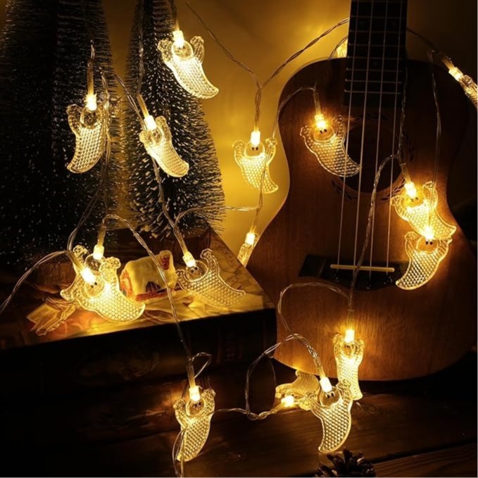 Halloween Decoration Lights | 3 Pack | 29ft 60 LED 3D Pumpkin, Bat & Ghost String Lights | Battery Operated