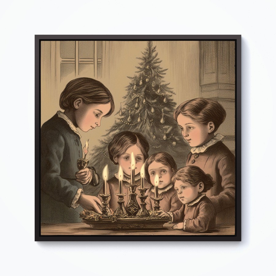Click to view product details and reviews for Christmas Candles Framed Canvas 10 X 10 Black.