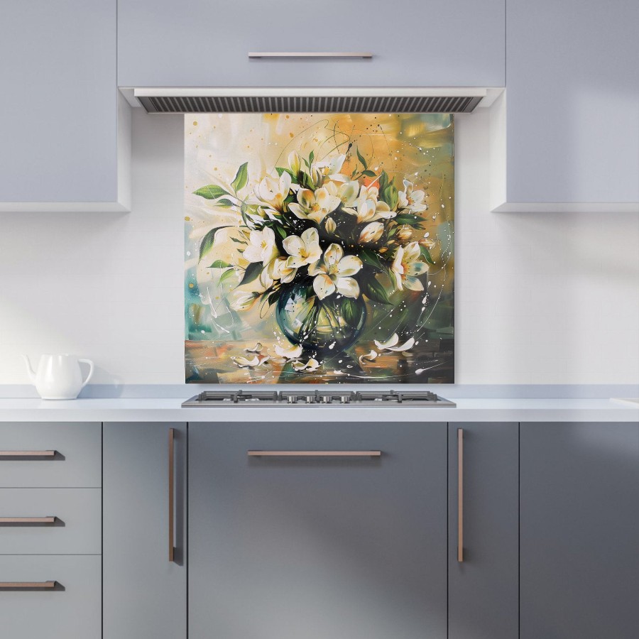 Click to view product details and reviews for Elegant Jasmine Bloom Splash Kitchen Splashback W600mm X H600mm.