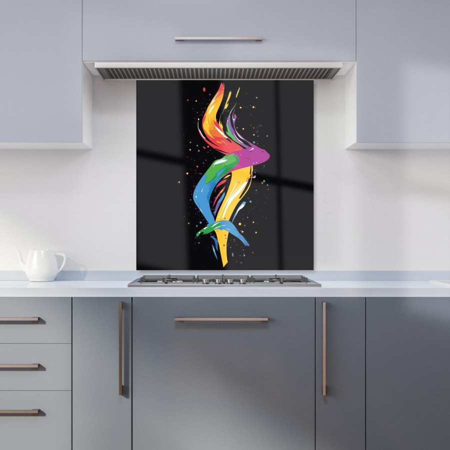 Click to view product details and reviews for Vibrant Flow Abstract Pride Fish Kitchen Splashback W700mm X H750mm.