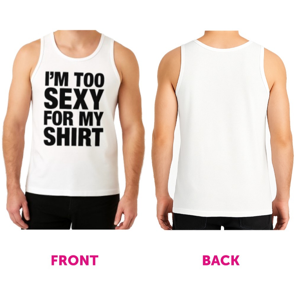 "I'm Too Sexy for My Shirt" Costume – White Vest, Bald Cap, Aviator Sunglasses & Leather Jacket (Adults)