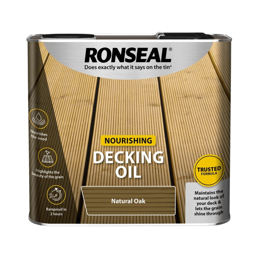 Ronseal Nourishing Decking Oil Protective Wood Stain Natural 2.5L Tin