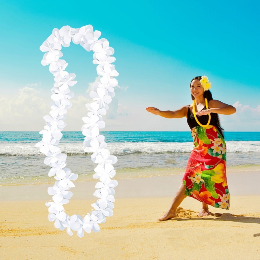 White Flower Lei - 40 Inches