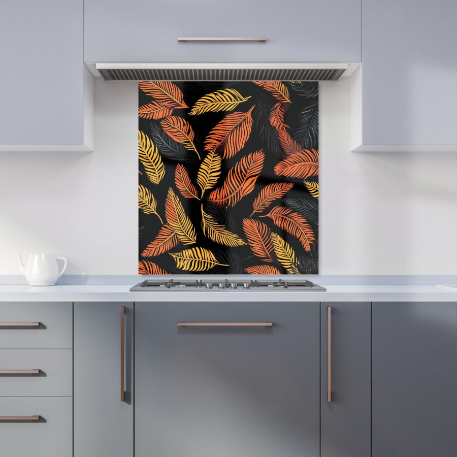Click to view product details and reviews for Orange Feather Leaves Kitchen Splashback W700mm X H750mm.