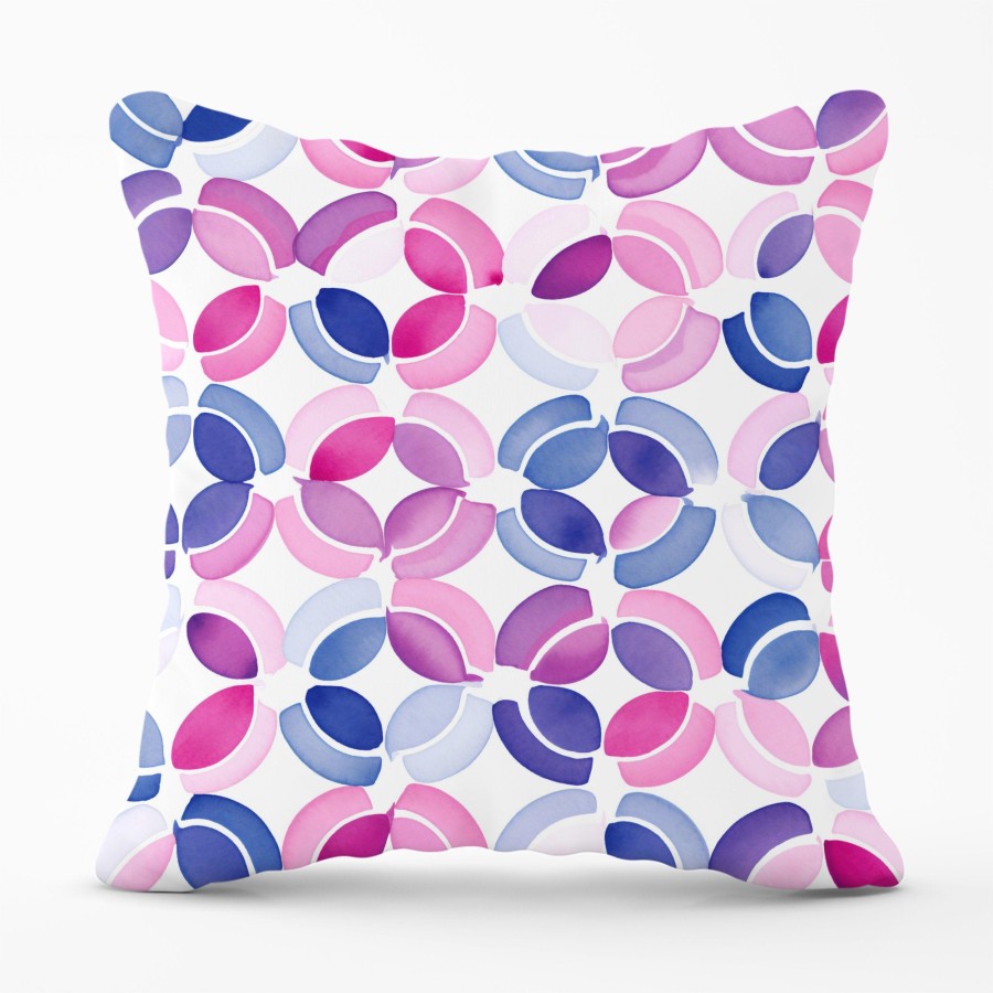 Interlocking Pink Blue Shape Cushions