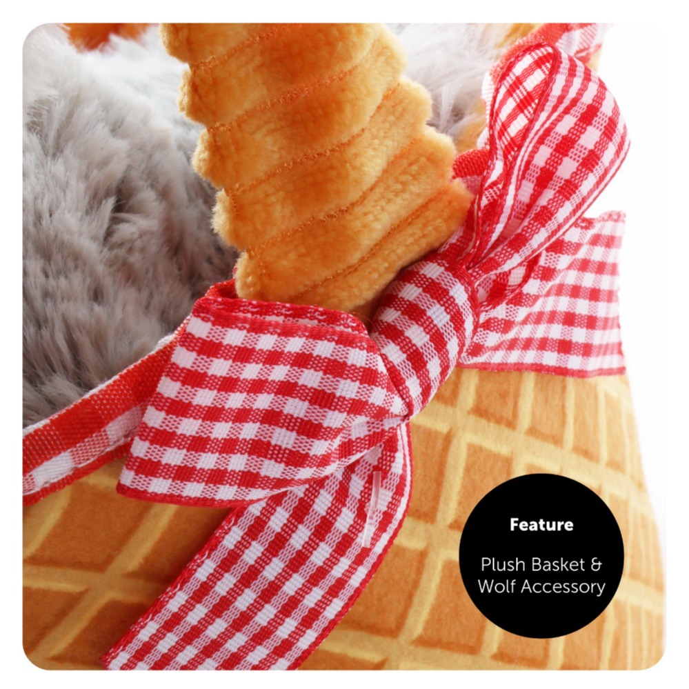 Ladies Red Riding Hood Set - Hooded Cape, Soft Basket with Wolf & Gloves