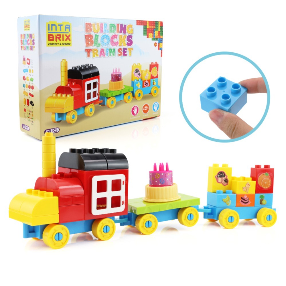 51-Piece Building Block Train Set for Kids – Colourful Construction – Educational Gift for Ages 3+