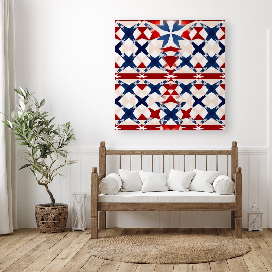 Click to view product details and reviews for American Flag Abstract Pattern Canvas Medium 16 X 16.