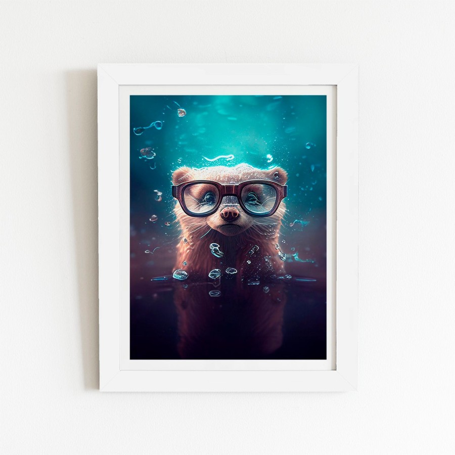 Click to view product details and reviews for Ferret Splashart Water Art Prints 12 X 16 Black Frame.
