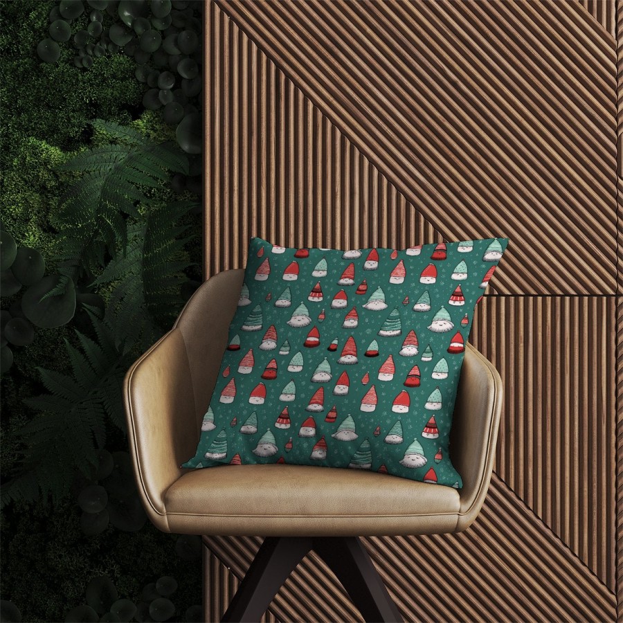 Click to view product details and reviews for Hand Drawn Joyful Santa Hats Outdoor Cushion 60cm X 60cm.
