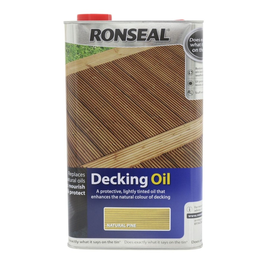 Ronseal Decking Oil Protective Rainproof Natural Pine Colour 5L Tin
