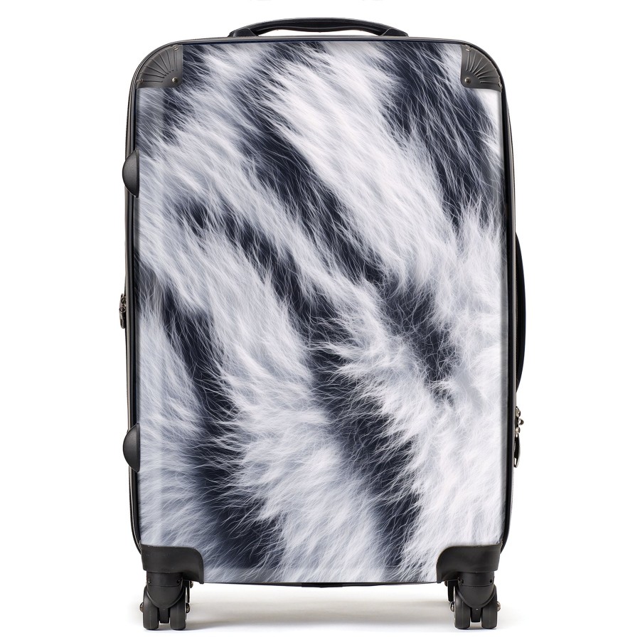 Click to view product details and reviews for White Tiger Fur Print Suitcase Medium.
