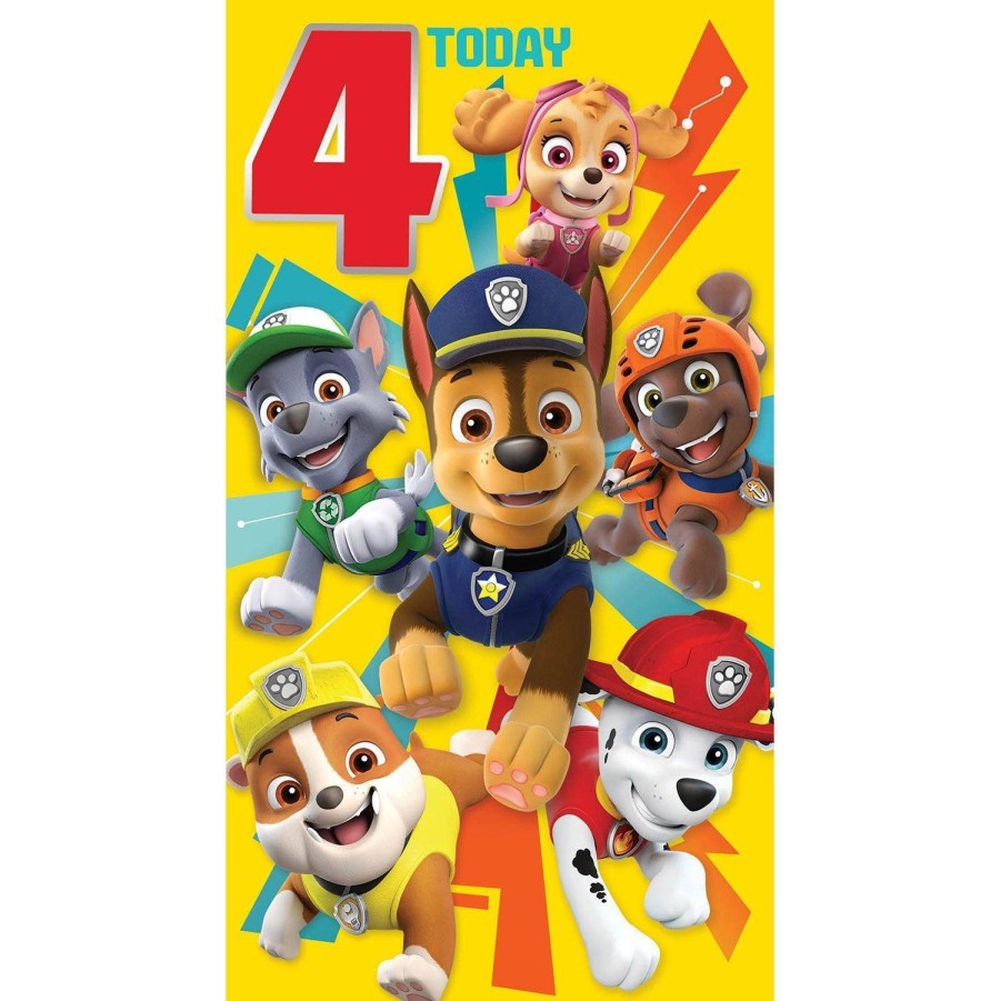 Paw Patrol Age 4 Birthday Card
