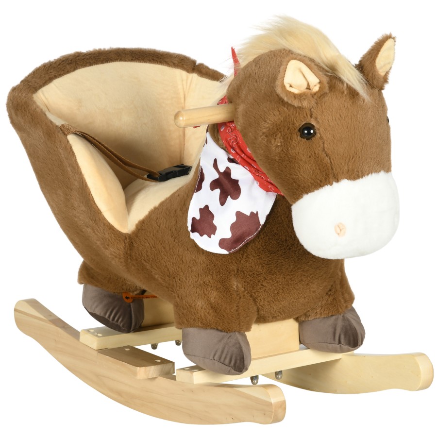 HOMCOM Kids Rocking Horse, Plush Baby Rocking Cazaar