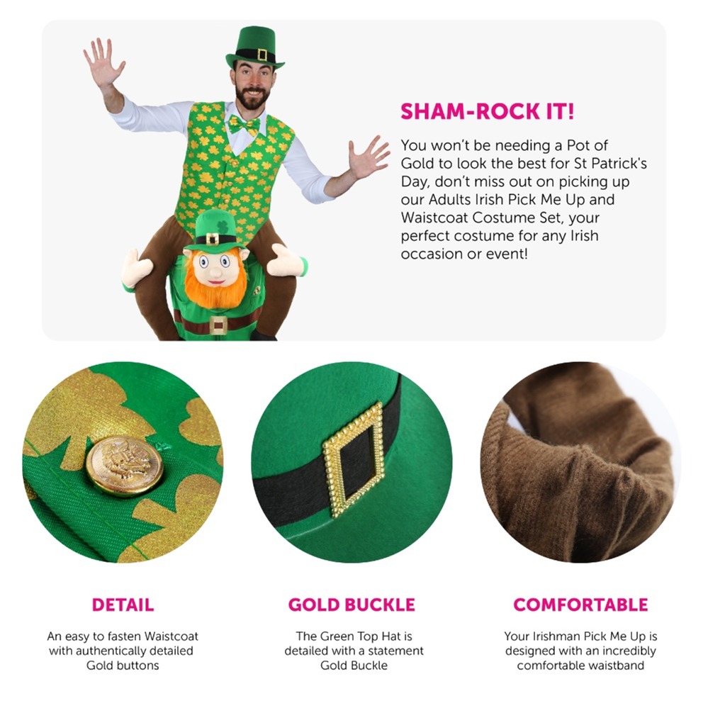 Irish Pick Me Up Costume with Waistcoat & Top Hat