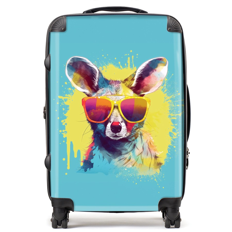 Click to view product details and reviews for Splashart Wallaby In Glasses Suitcase Medium.