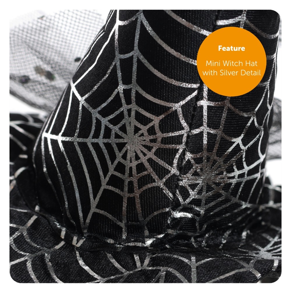 Girls Witch Costue Set with Broom & Cat