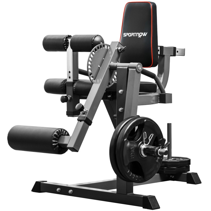 Sportnow Seated Leg Extension Machine Adjustable Leg Raise Machine And Curl Machine With Plate Loaded For Hip Thigh Lower Body Workout