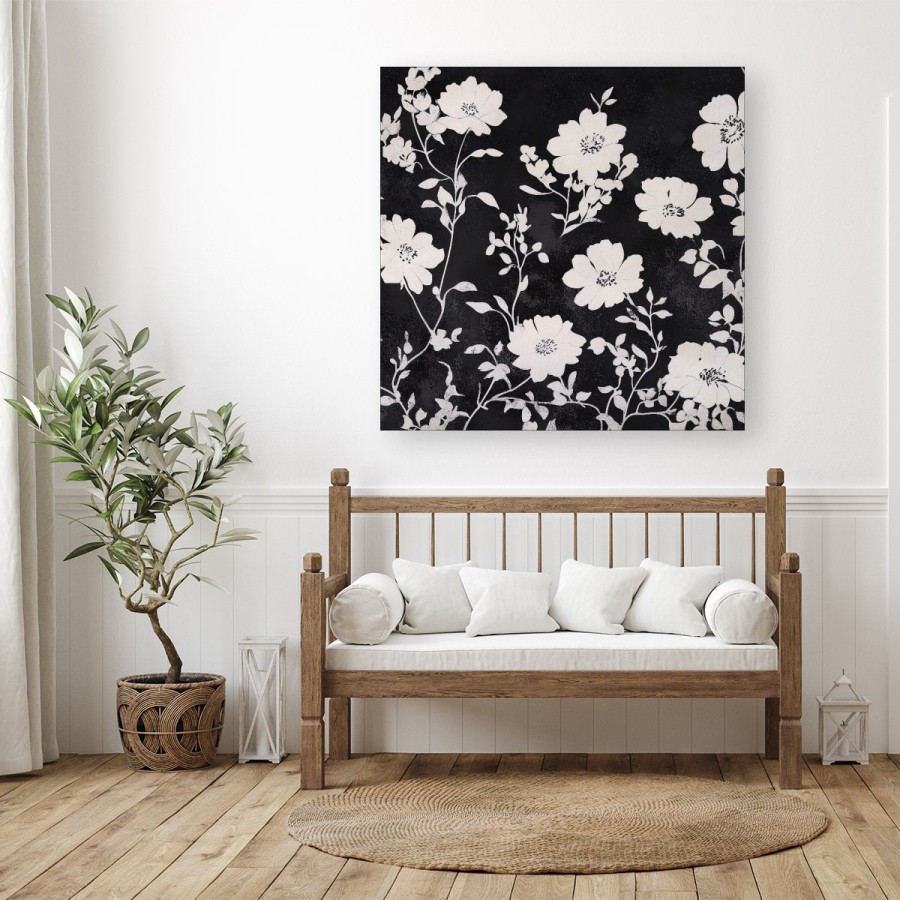 Click to view product details and reviews for Black And White Floral Silhouette Canvas Large 30 X 30.