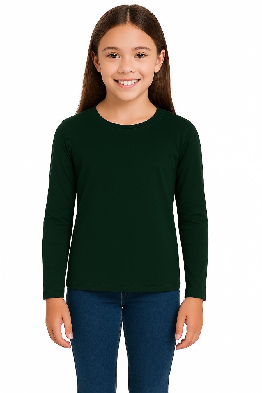 Click to view product details and reviews for A2z 4 Kids Girls Plain Long Sleeve T Shirt Soft Feel Pe School Activewear Shirts 13 Years Green.