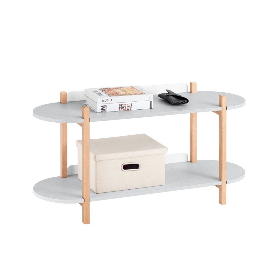 Click to view product details and reviews for Sobuy Hstr01 Hg 2 Tiers Bookcase Bookshelf Storae Display Shelf Side Table Coffee Table Grey And Natural.