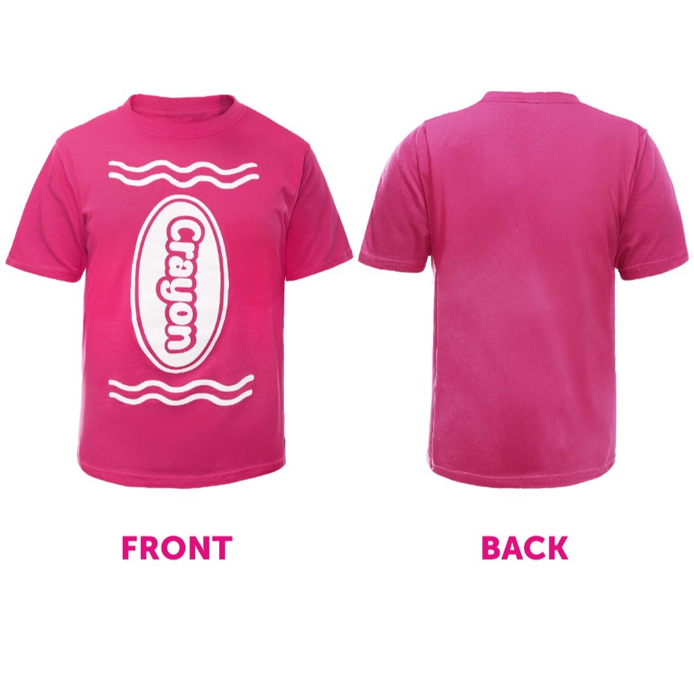 Girl's Pink Crayon T-Shirt – Fun Kids Costume Top for Parties, Dress-Up & School Events