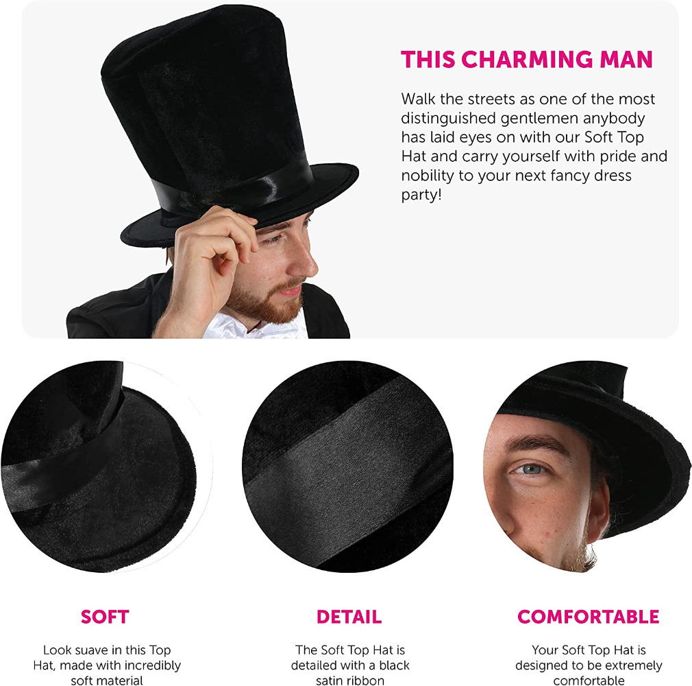 Adults Victorian Soft Top Hat Accessory
