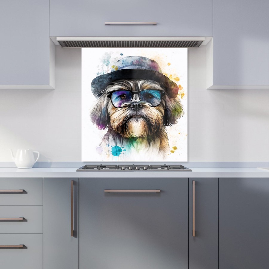 Click to view product details and reviews for Lhasa Apso Dog With Glasses Splashart Kitchen Splashback W900mm X H750mm.