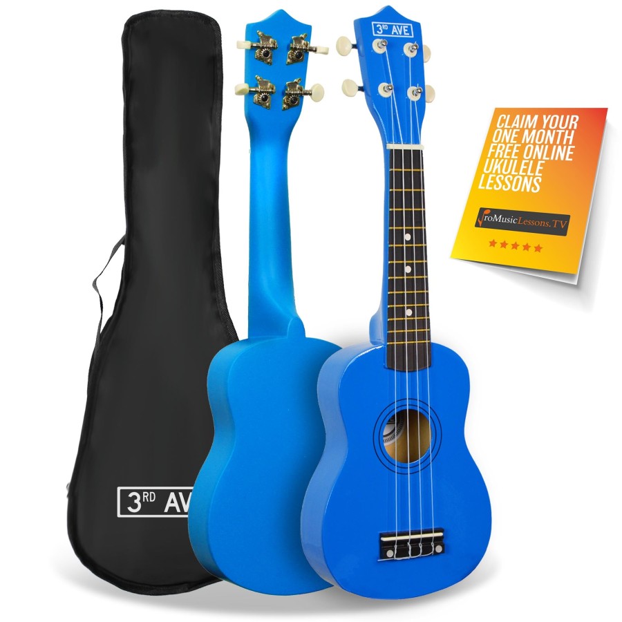 3rd Avenue Soprano Ukulele With Bag Blue