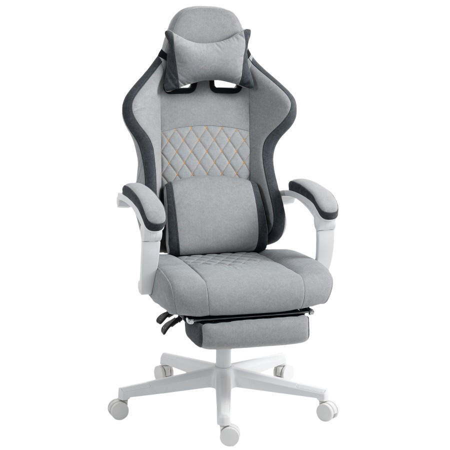 Click to view product details and reviews for Homcom Ergonomic High Back Gaming Chair For Adults Printed Velvet Computer Recliner Chair With Footrest Lumbar Support Adjustable Height And 360°.