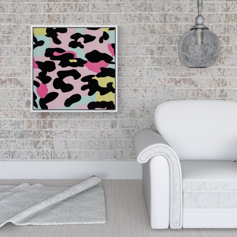 Click to view product details and reviews for Colourful Leopard Print Framed Canvas 16 X 16 White.