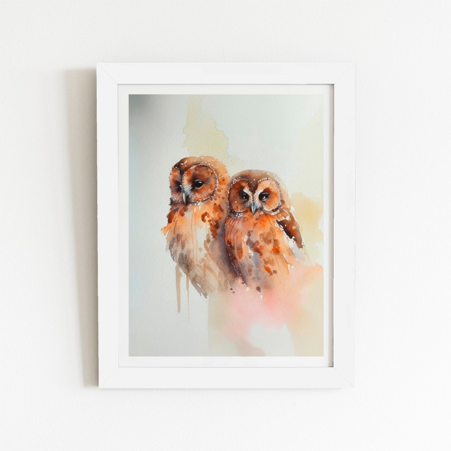 Click to view product details and reviews for Loving Tawny Owls Watercolour Art Prints 12 X 16 Black Frame.