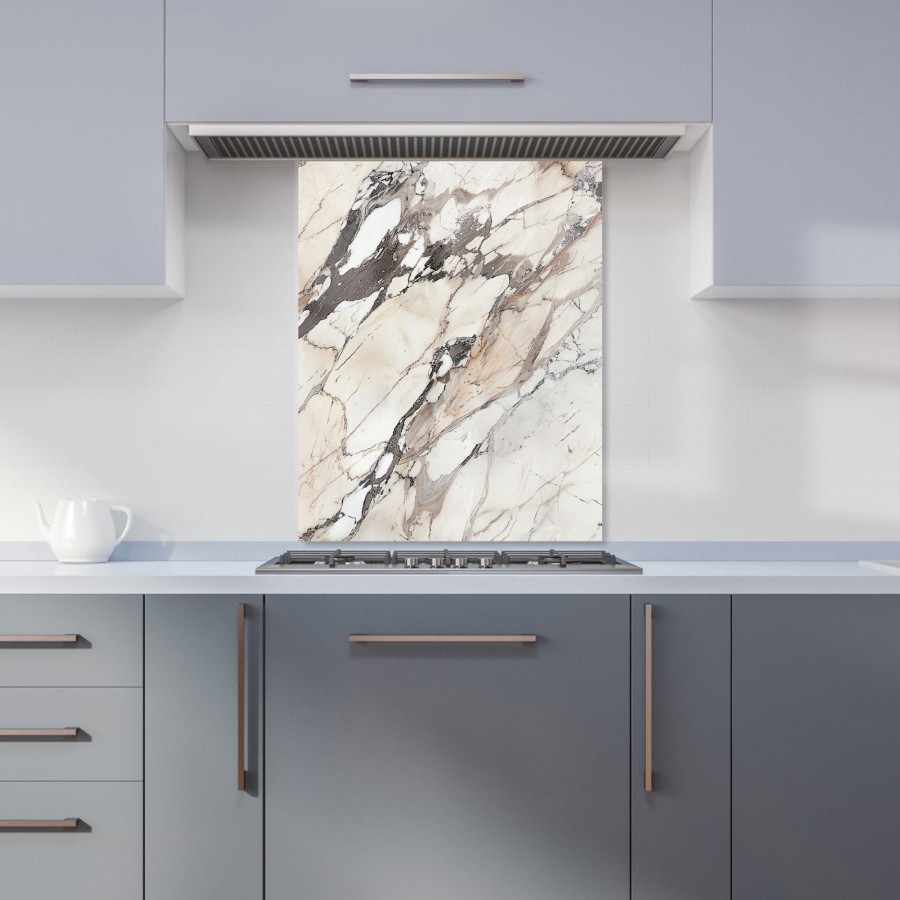 Click to view product details and reviews for Off White Marble Effect Kitchen Splashback W600mm X H750mm.
