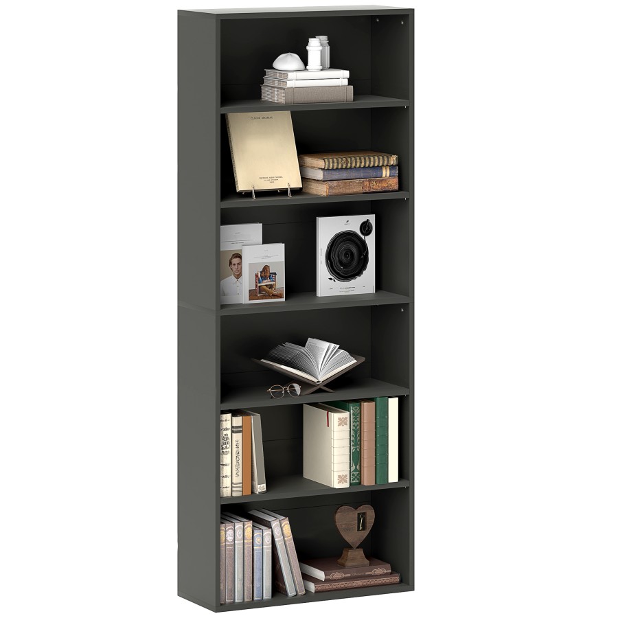 Click to view product details and reviews for Homcom 6 Tier Bookshelf Freestanding Bookcase With Adjustable Shelves Display Storage Unit For Living Room Bedroom Study 60 X 24 X 1585 Cm Blac.