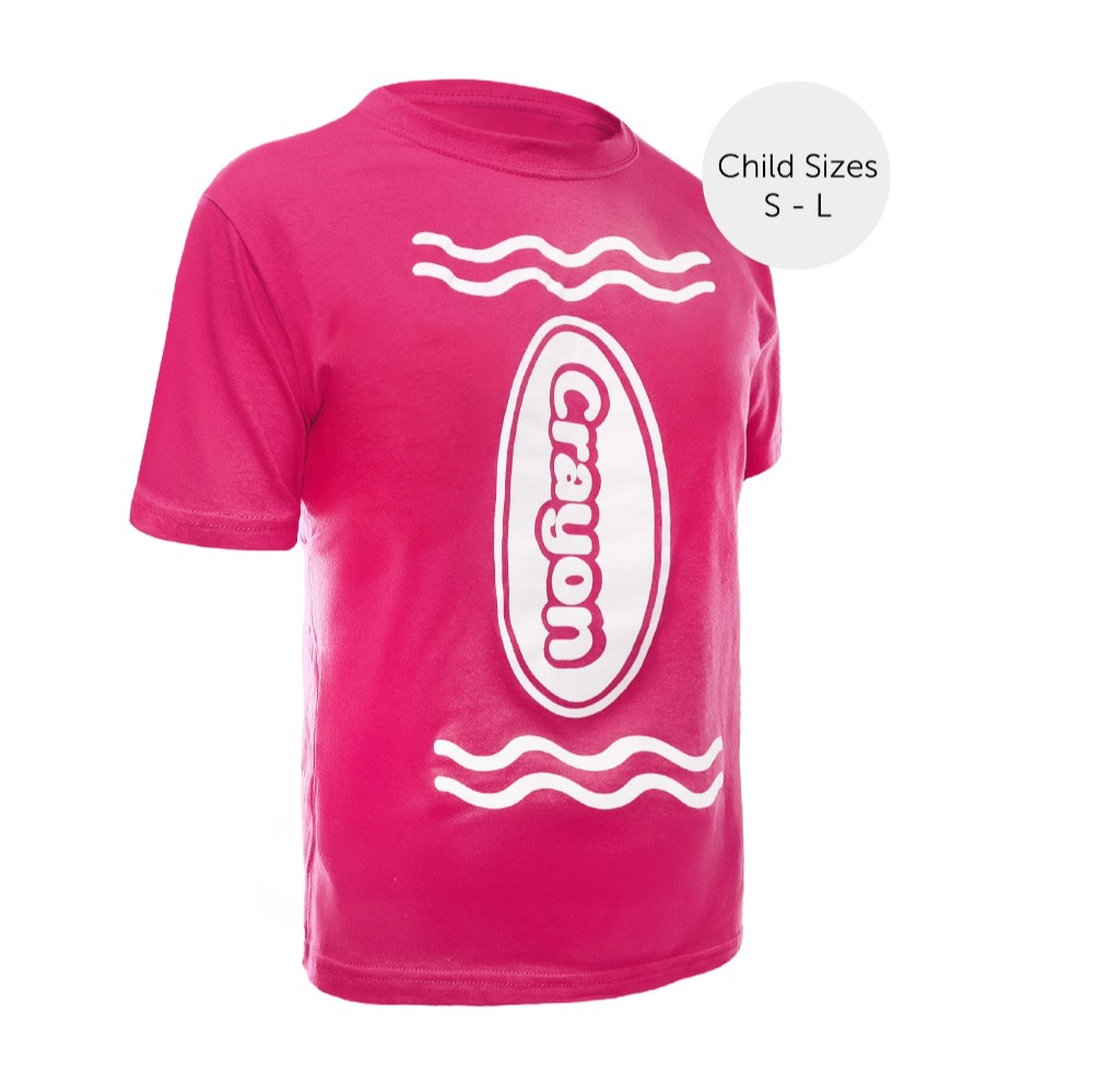 Boy's Pink Crayon T-Shirt – Fun Kids Costume Top for Parties, Dress-Up & School Events
