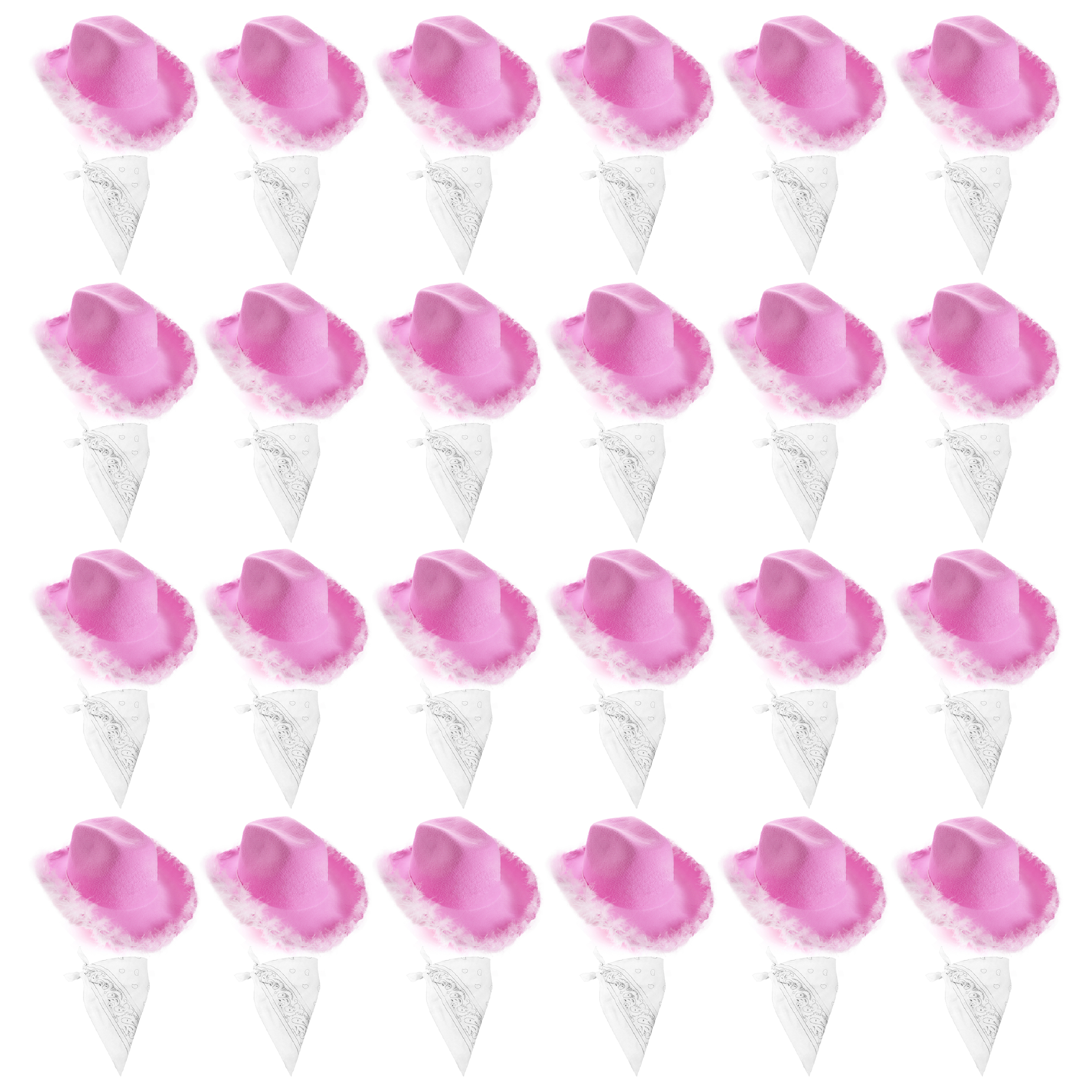 Click to view product details and reviews for Lilac Pink Cowboy Hat White Bandana Pack Of 24.