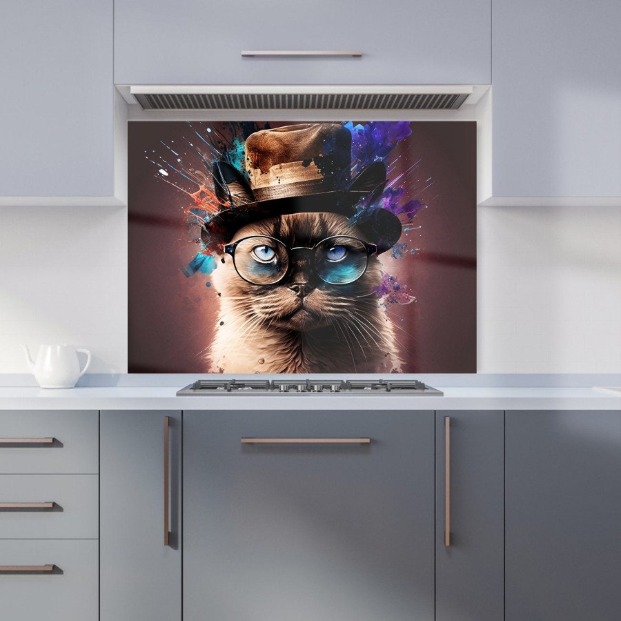 Click to view product details and reviews for Siamese Cat Face Splashart Kitchen Splashback W595mm X H745mm.