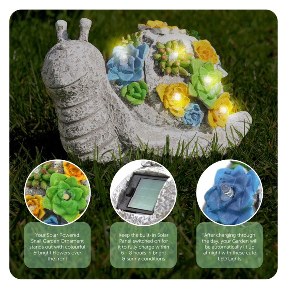 Solar Snail Statue (23x13x9cm)