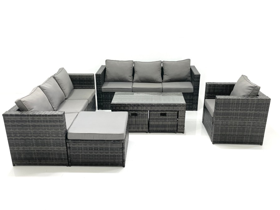 Click to view product details and reviews for Fimous Outdoor Garden Furniture Set 10 Seater Rattan Sofa Set With Coffee Table 3 Footstools Armchair Dark Grey Mixed. Click to view product details and reviews for Fimous Outdoor Garden Furniture Set 10 Seater Rattan Sofa Set With Coffee Table 3 Footstools Armchair Dark Grey Mixed.