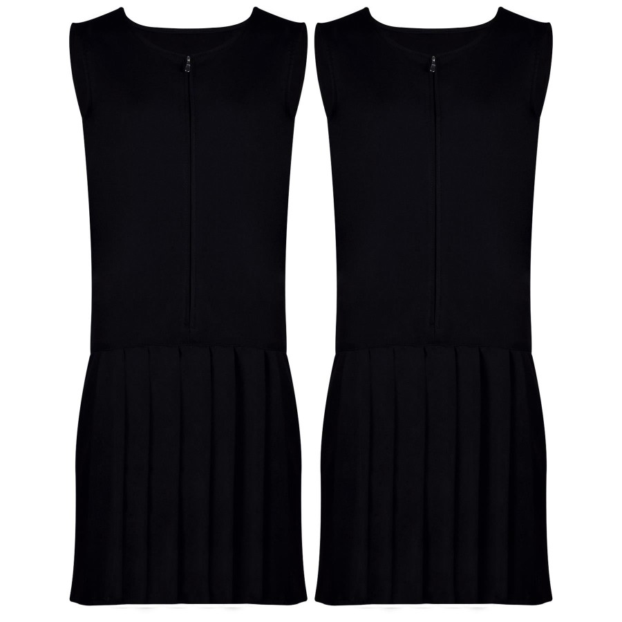 Click to view product details and reviews for Kids 2 Pack Girls School Uniform Pinafore Dress Zip Up Pleated School Dress 3 14 11 12 Years Black.
