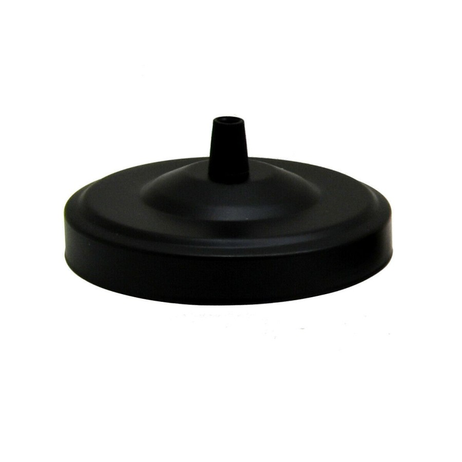 Ledsone 108Mm Side Fitting Single Outlet White Ceiling Rose ~1463 - Black