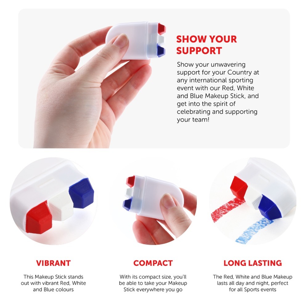 Red, White & Blue France/ Netherlands Face Paint Stick