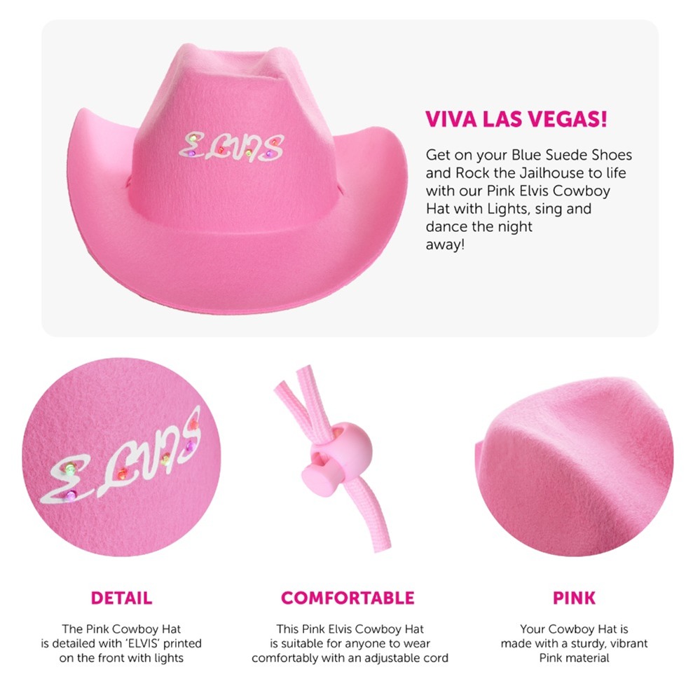 Pink King of Rock n Roll Cowboy Hat