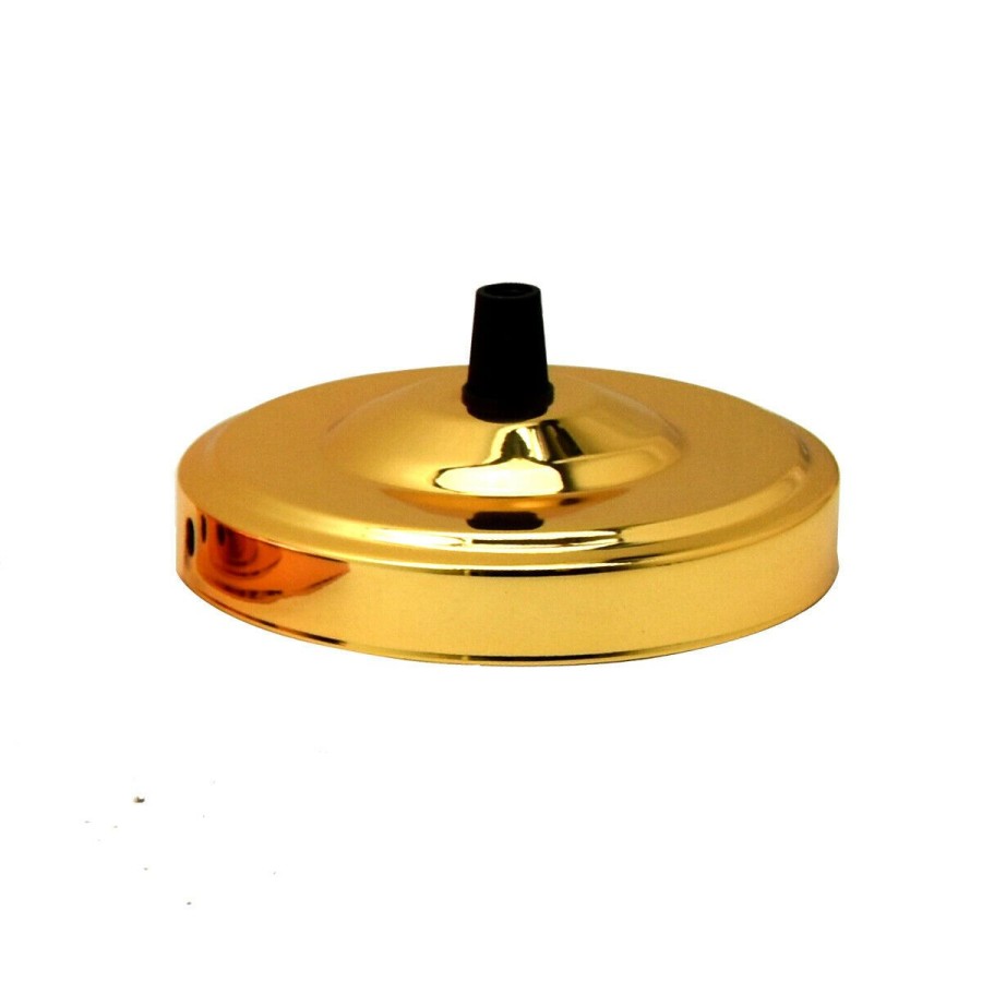 Ledsone 108Mm Side Fitting Single Outlet White Ceiling Rose ~1463 - French Gold