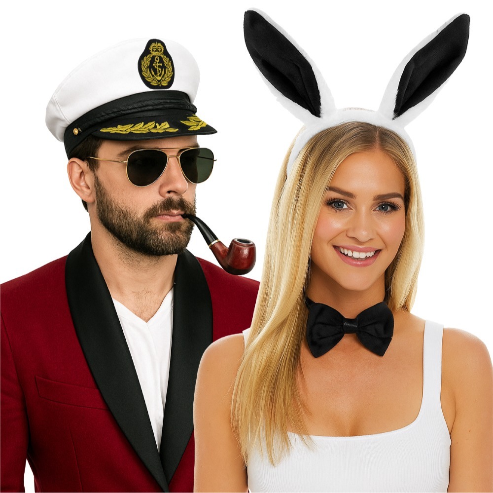 Couples Captain & Bunny Fancy Dress Set | 7 Pcs
